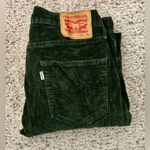 Levis Corduroy 5 pocket pants 30x30 Dark Green / Forest